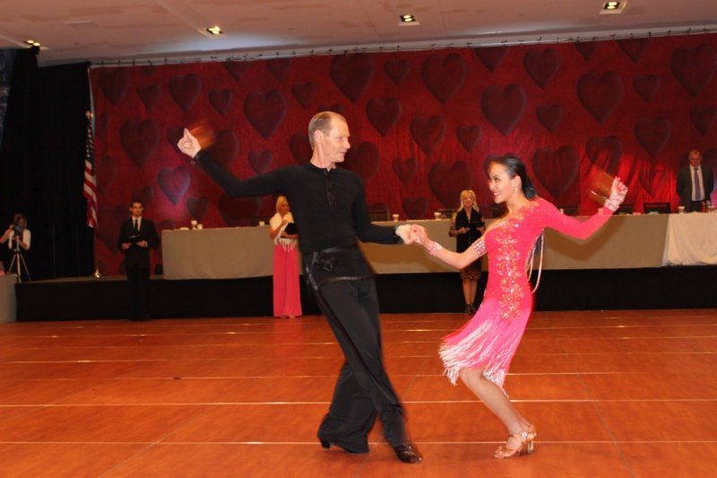 Couple having fun participation in dance competiti