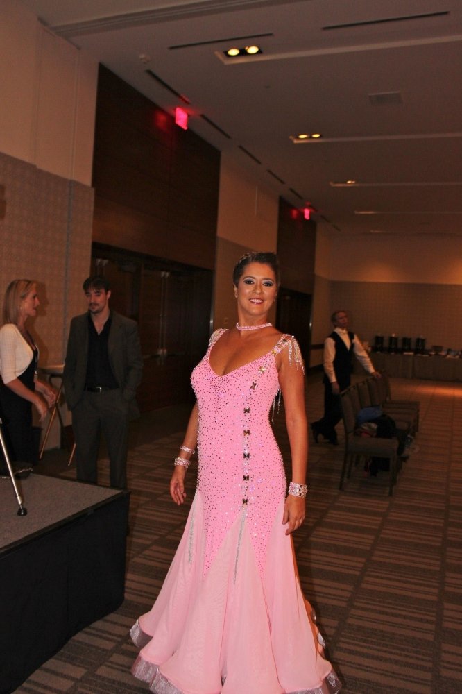 Ballroom Dancer in pink dance gown